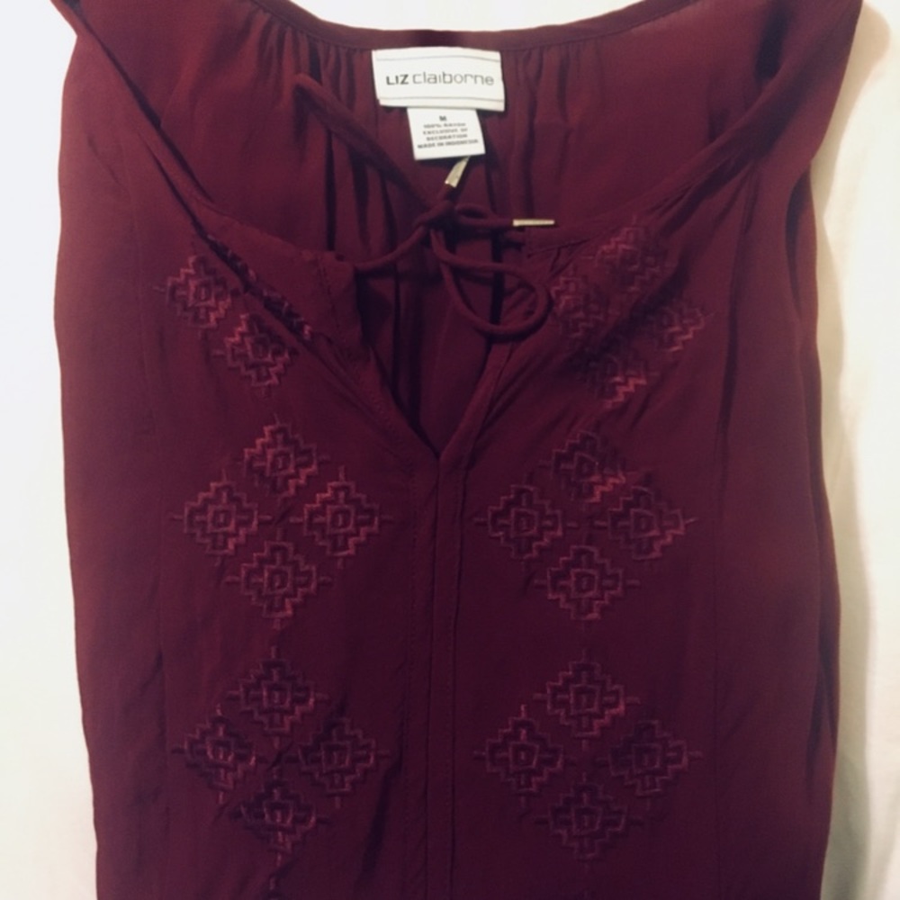 True Maroon Blouse with Embroidery